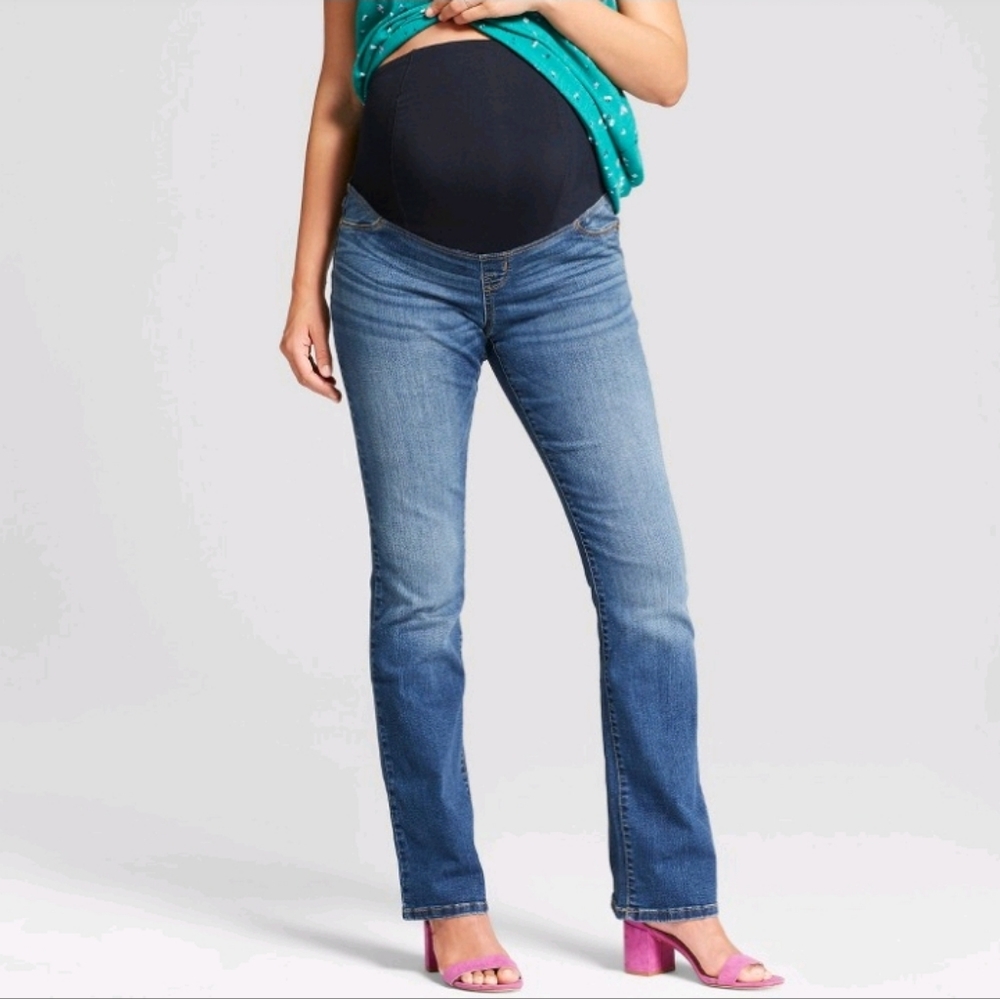 Isabel Maternity Skinny Bootcut Jeans Women's Crossover Support Size 2/26R